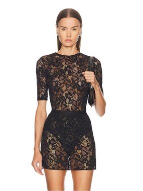 Kiki De Montparnasse Sophie Stretch Lace Skirt and Bodysuit